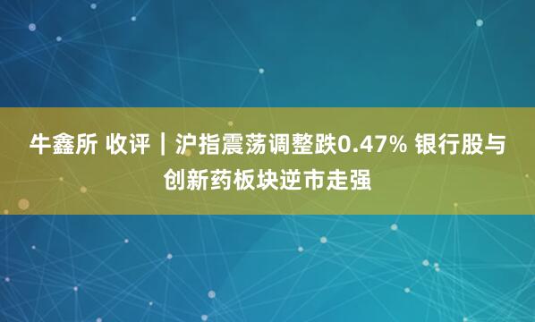 牛鑫所 收评｜沪指震荡调整跌0.47% 银行股与创新药板块逆市走强
